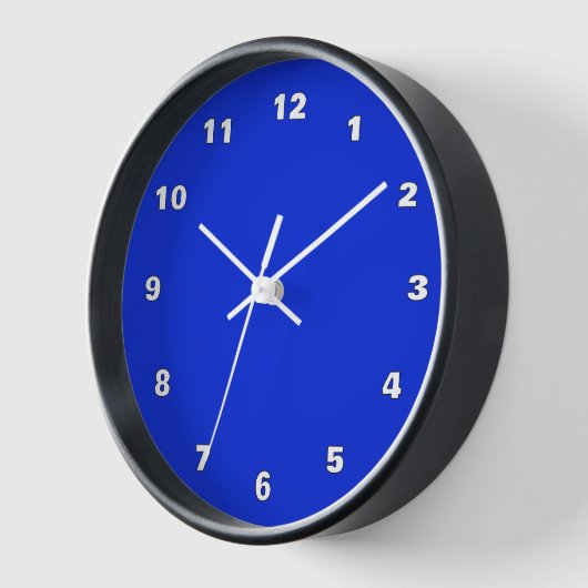 Blauwe Wandklok Aangepaste kleuren en cijfers Lett (Hoek)