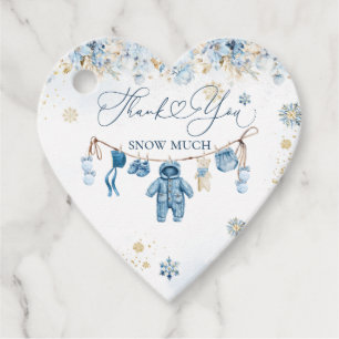 Blauwe waslijn koud buiten Baby Boy Shower Bedankjes Labels