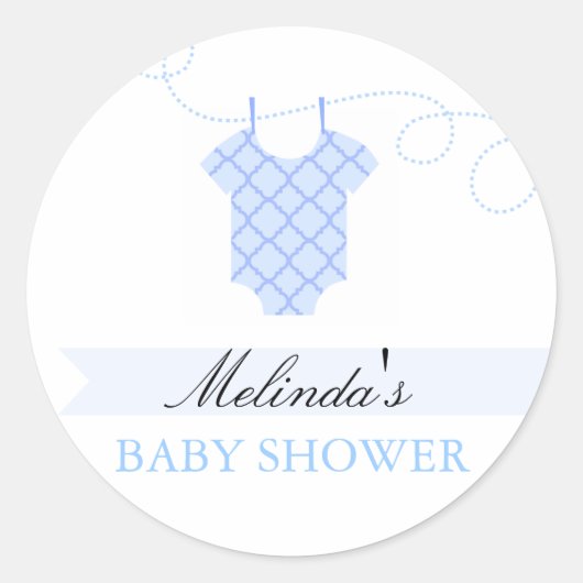 Blauwe waslijn Modern Baby showers Sticker (Voorkant)
