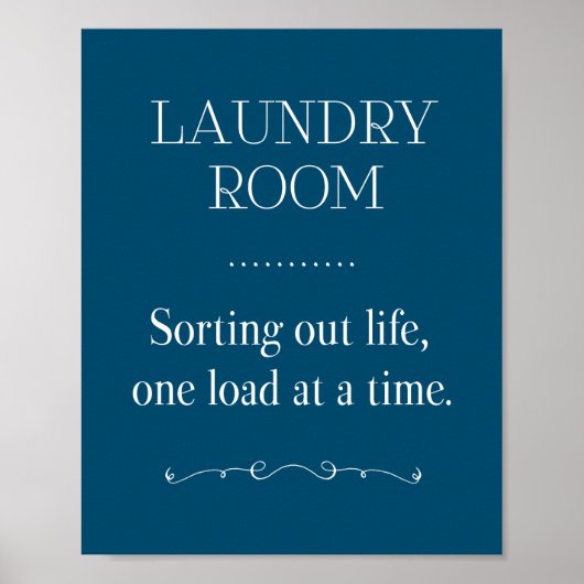 Blauwe wasruimte Sorteertijd Eén belasting per kee Poster (Voorkant)