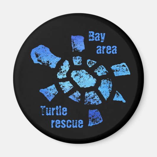 Blauwe water schildpad magneet (Voorkant)