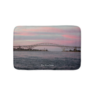 Blauwe waterbrug badmat