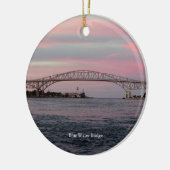 Blauwe waterbrug keramisch ornament (Links)