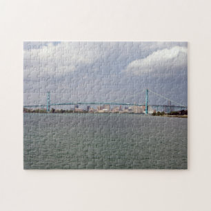 Blauwe waterbrugpuzzel legpuzzel