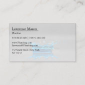 Blauwe waterdruppel - Loodgieterswerk - Visitekaar Visitekaartje (Achterkant)