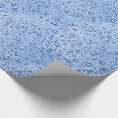 Blauwe waterdruppels cadeaupapier (Hoek)