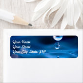 Blauwe waterdruppels etiket (Insitu)