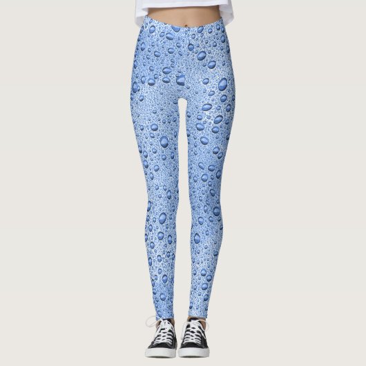 Blauwe waterdruppels leggings (Voorkant)