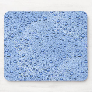 Blauwe waterdruppels muismat