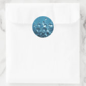 Blauwe waterdruppels ronde sticker (Tas)
