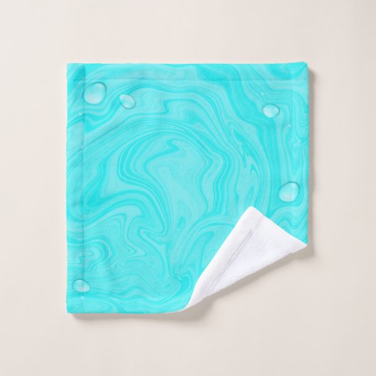 Blauwe waterdruppels Zomer Pool Birthday Party Bad Handdoek (Wasdoekje)