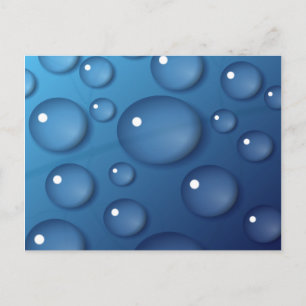 Blauwe waterdruppelstructuur briefkaart