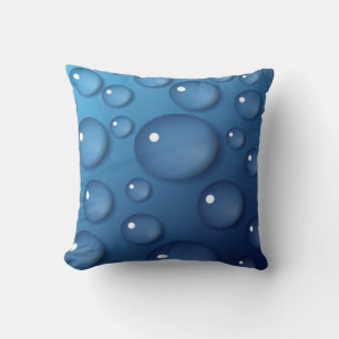 Blauwe waterdruppelstructuur kussen