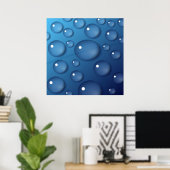 Blauwe waterdruppelstructuur poster (Thuiskantoor)