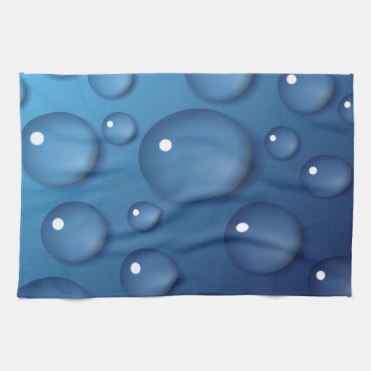 Blauwe waterdruppelstructuur theedoek (Horizontaal)
