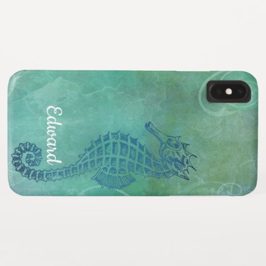 Blauwe wateren, zeepaard en Vlaanderen Case-Mate iPhone Case (Achterkant (horizontaal))