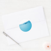 Blauwe watergolf ronde sticker (Envelop)