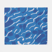 Blauwe Watergolven Abstract Patroon Fleece Deken (Voorkant (Horizontaal))