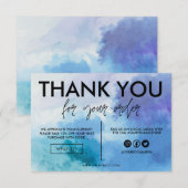 Blauwe waterkleur Hartelijk dank voor mediumtoevoe (Voorkant / Achterkant)