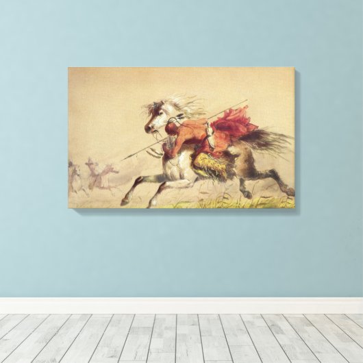 Blauwe waterkreeft door Alfred Jacob Miller Canvas Afdruk (Insitu (Houten vloer))