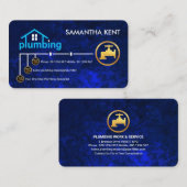 Blauwe waterleiding visitekaartje (Voorkant / Achterkant)