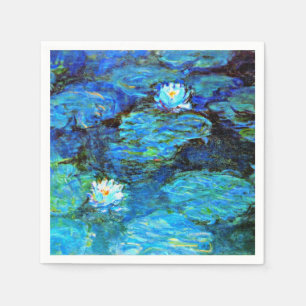Blauwe Waterlelies, schilderij van fijne kunst Servet