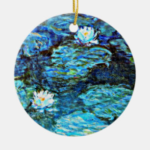 Blauwe waterlilie van Monet Keramisch Ornament