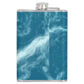 Blauwe watermarmer heupfles (Achterkant)