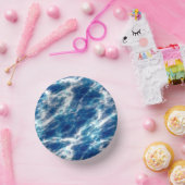 Blauwe watermarmer papieren kommen (Feest)