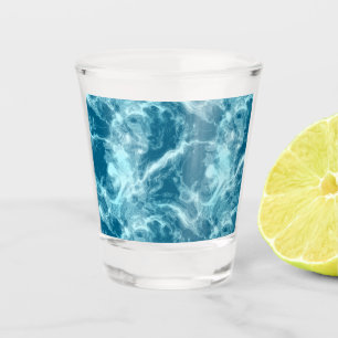 Blauwe watermarmer shot glas