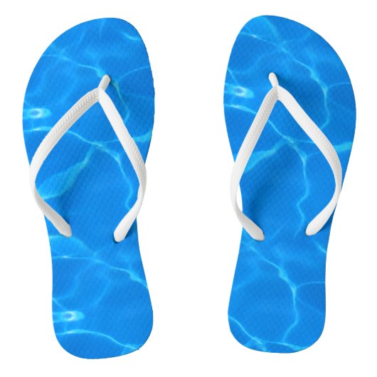 Blauwe waterrimpels teenslippers (Voetbed)