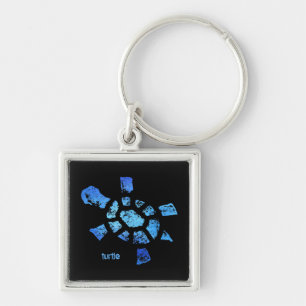 Blauwe waterschildpad sleutelhanger