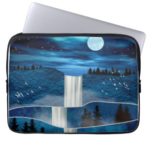 Blauwe waterval laptop sleeve