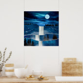 Blauwe waterval poster (Keuken)