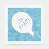 Blauwe Waterverf aangepaste tekst Baby shower Oh B Servet (Voorkant)