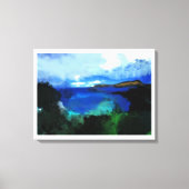Blauwe Waterverf Abstract landschap Canvas Afdruk (Voorkant)