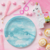 Blauwe Waterverf Abstract-partijpapier Bord (Feest)