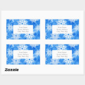 Blauwe Waterverf Abstract Snowflakes Label (Vel)