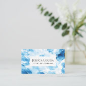Blauwe Waterverf Abstract Visitekaartje (Staand voorkant)
