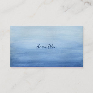 Blauwe Waterverf Abstracte gradiëntschaduwen van Visitekaartje
