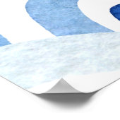 Blauwe Waterverf: Abstracte Zeeen golven Poster (Hoek)