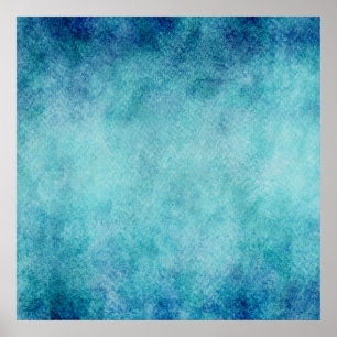 Blauwe Waterverf — Achtergrond Poster