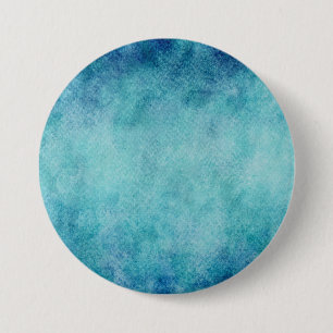 Blauwe Waterverf — Achtergrond Ronde Button 7,6 Cm