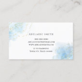 Blauwe waterverf achtergrond visitekaartje (Achterkant)