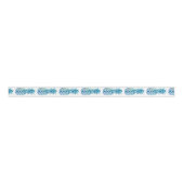 Blauwe waterverf ananas grosgrain lint (Voorkant)