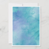 Blauwe Waterverf Baby shower uitnodiging (Achterkant)