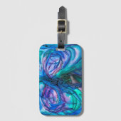 Blauwe Waterverf Bagagelabel (Voorkant (verticaal))