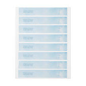 Blauwe Waterverf Bladeren en Kruis (Vel)