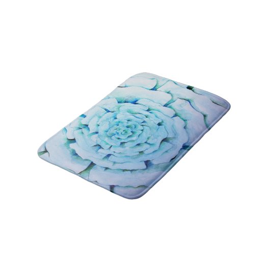 Blauwe waterverf bloem abstract ontwerp badmat (Gekanteld)