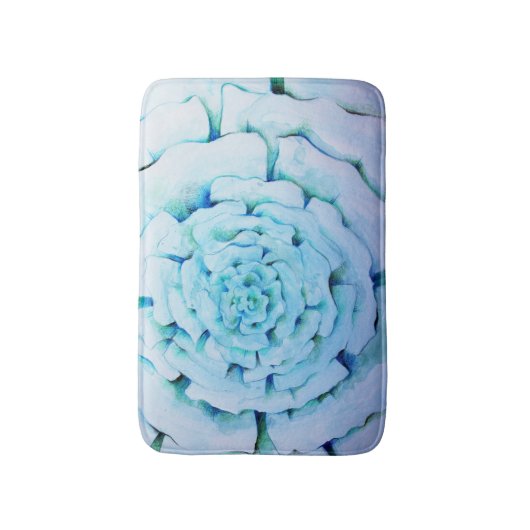 Blauwe waterverf bloem abstract ontwerp badmat (Voorkant Verticaal)